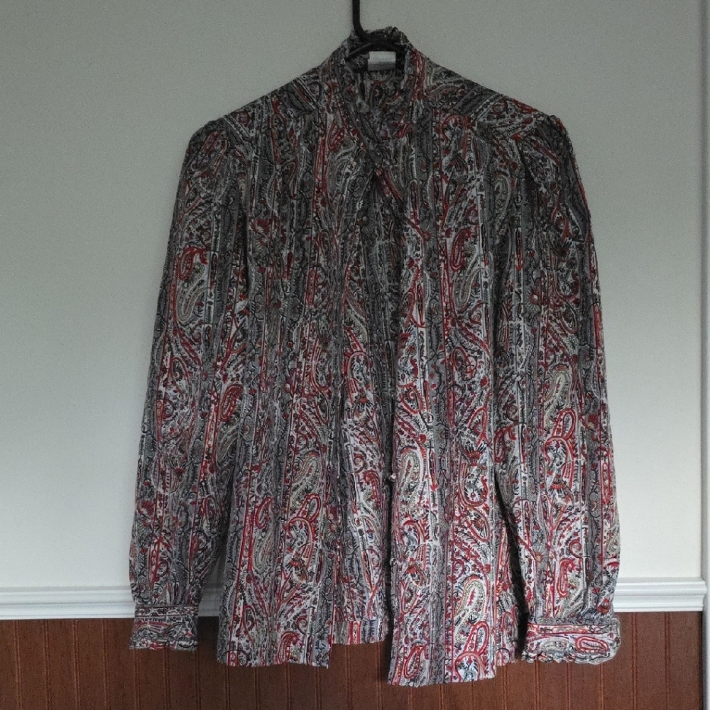 Vintage Paisley Long Sleeve Blouse